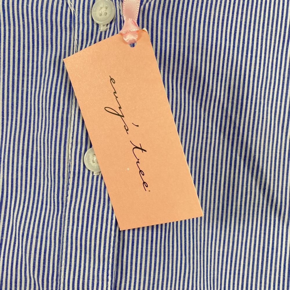 Evy's Tree The Ruby Shirt Womens XL Blue Stripe Tunic Button Front ET1223T NWT‎